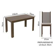 Juego de Comedor Madesa Bea 4 Sillas Color Marrón y Crema - Marrón y Crema - Ver 4