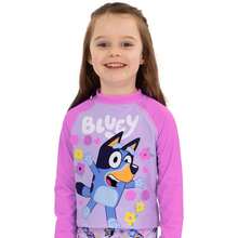Bluey Swimming Costume | Long Sleeve Girls Swimsuit | Kids Swimming Costume With Frills - Pink - View 2