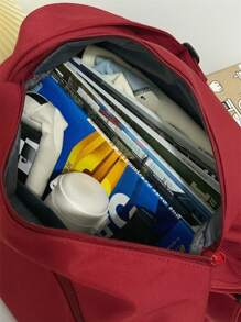 1pc Sports Yoga Messenger Bag, Fitness Bag, Japanese Style INS Solid Color Large Capacity Short-Distance Travel Bag, Student School Bag