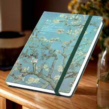 1Pc, A5, Van Gogh Retro Oil Painting Sketchbook, 100Pages, Bandage Sketchbook, Marker Pen Sketchbook, Thick Watercolor Sketchbook, Hand-Painted Journal, Hard Cover Thickened Notebook, Drawing Supplies, Paper For Artists, Perfect Gift