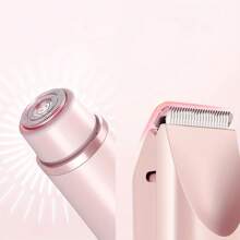 Glow Aura damesscheerapparaat, nieuw 2-in-1 elektrisch scheerapparaat voor nat en droog lichaam, IPX7 waterdicht scheerapparaat voor bikinilijn met dubbele kop voor dames, zomer, batterijcapaciteit: 400 mAh