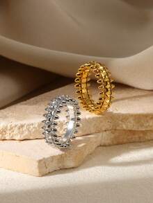 Stainless Steel Creative Geometry Rivet Rings For Women Men Smooth Wide Ring Wedding Exquisite Classic Punk Jewelry Gift 2025 ﻿