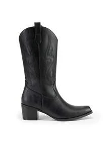 Women's Western Cowboy Mid-Calf Boots Embroidery Chunky Heel Music Festival Party Boots - màu đen - Xem 10