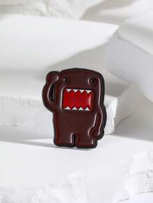 1 件卡通饼干怪兽合金胸针、包包/服装装饰别针徽章、送给朋友的礼物 - 棕色 - 查看 1