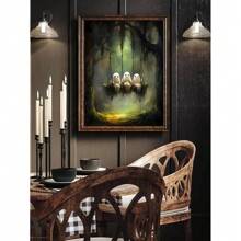 1pc/3PCS Wall Arts Posters Frameless/Framed Vintage Retro Cute Ghost Companion & Reads Book Canvas Prints Monster Holds Black Cat Wall Art Poster For Living Room Halloween Decor Home Decor Fall Decor Room Decor