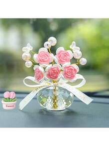 5 Peças Pingente de Rosa de Cristal Feita à Mão Criativa, Pingente de Tulipa, Pingente de Flor de Borboleta Apaixonada, Pingente de Decoração de Interior da Casa, Pingente de Mesa de Quarto, Ornamento Decorativo de Carro para Painel, Decoração de Feriado, Presente de Aniversário, Presente de Ano Novo, Presente de Casal do Dia dos Namorados