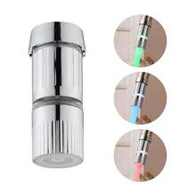 1pc Hydropower LED Faucet Light With Dual Function Temperature Control, 3 Color/7 Color Changing Water Tap Sprayer