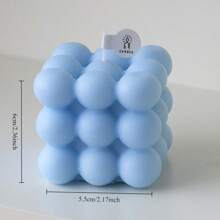 1pc Bubble Cube Shaped Decorative Smokeless Scented Candle, Household Bedroom Decoration,Gifts Birthday Graduation,Gifts