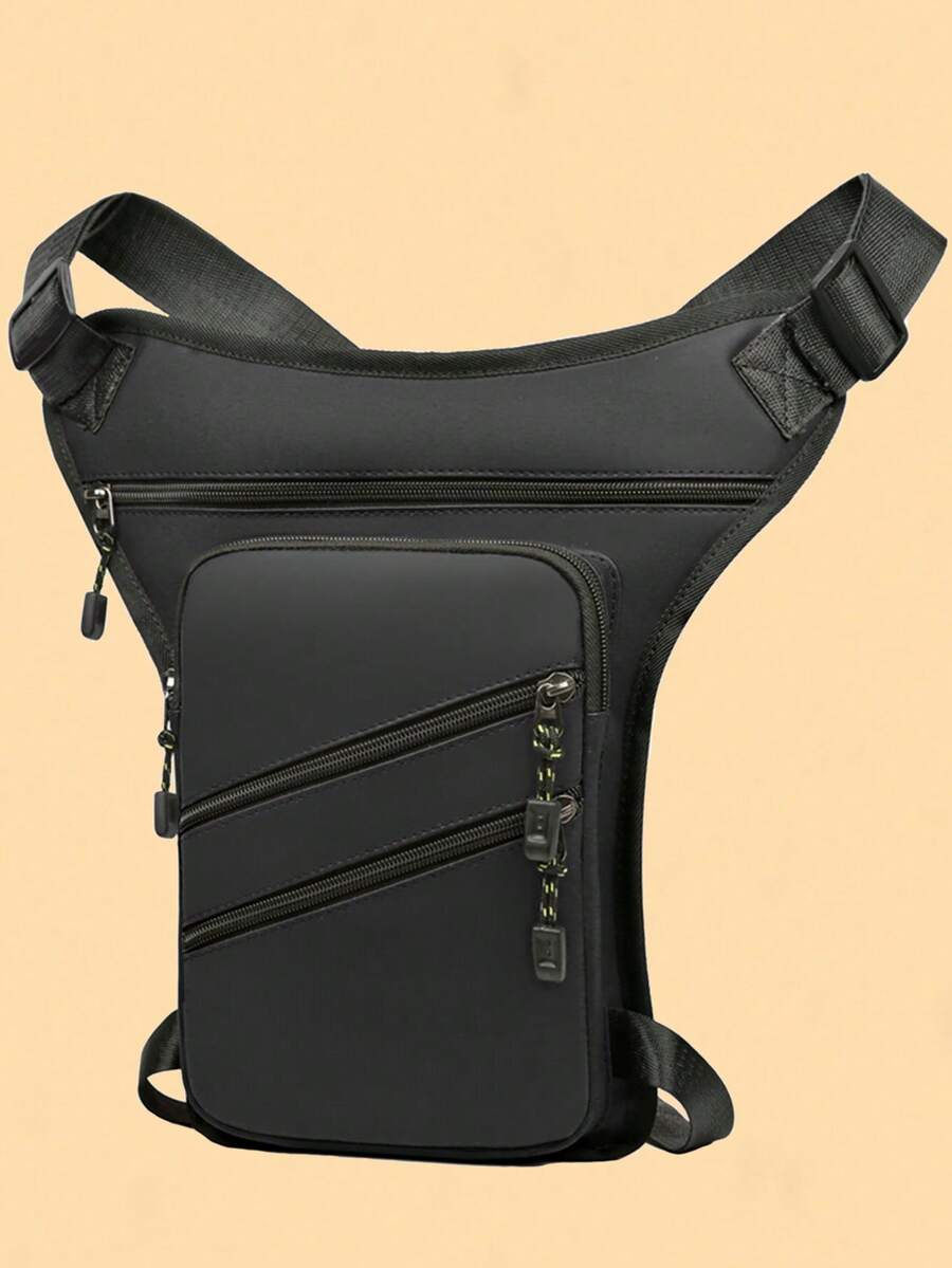 Leg Bag Fanny Pack One Shoulder Satchel Chest Bag Men's And Women's Small Backpack Outdoor Sports Running Riding Mini Phone Bag, Thigh Bag, Camping, Easter, Camping - Black - View 1