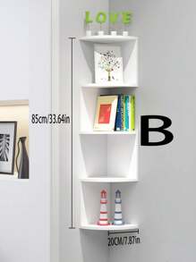 1 pieza Estantería de pared de montaje en esquina creativa de 5 niveles, estantería flotante semicircular, estantería de pared para decoración del hogar, exposición y almacenamiento