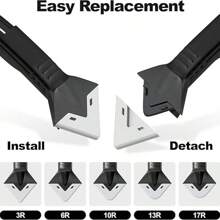 6 pezzi Set Multifunzione Raschietto in Silicone 3 in 1 & Strumento per Rimuovere Stucchi con 5 Lame di Ricambio Gratuite - Strumento Resistente per Pulizia di Vetro, Piastrelle, Pareti - Manico Antiscivolo, Lama in Acciaio Inossidabile, Ideale per Miglioramenti Domestici, Ristrutturazioni di Bagni e Progetti Fai da Te