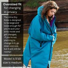 Ultra Dry Waterproof Changing Robe With Soft Warm Sherpa Fce Lining Changing Robes Adult Womens Mens For Swimming Surfing And Water-Sports Back To School - S - View 3