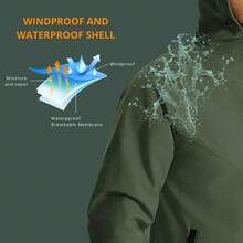 Wulibike Women's Lightweight Packable Cycling Jacket,Reflective Rain Windbreaker Hooded For Running,Hiking Outdoor Sports - xanh quân đội - Xem 3