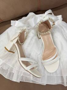 New Thick Heel High Heels For Teenage Girls, Summer Fashion Middle Heel Elegant Versatile Girls Dress Shoes