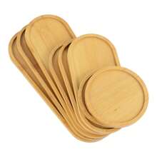 Multi Bamboo Tray Wood Saucer Flower Pot Tray Cup Pad Coaster Plate For Kitchen Decorative Plate Creative Coaster Coffee Cup Mat