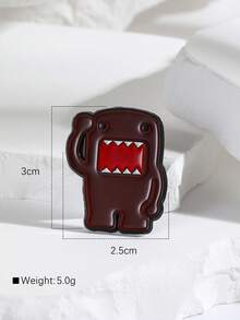 1 件卡通饼干怪兽合金胸针、包包/服装装饰别针徽章、送给朋友的礼物 - 棕色 - 查看 3