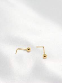 1 pieza Anillo de nariz de plata de ley 925 en forma de L con Top de bola de 3mm, joyería para perforación de la nariz adecuada para mujeres y hombres