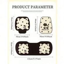 1pc Car Seat Cushion, Universal Cute Cartoon Cat Design, Car Interior Seat Cover Pad