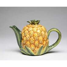 Fine Ceramic Golden Yellow Hawaiian Pineapple Teapot 8 Oz, 6-1/2" L - Yellow - View 1