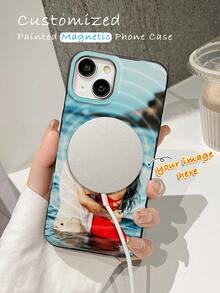 Custom Photo MagSafe Phone Case - 1800G Strong Magnetic, Personalized Memory (Child Photo/Family Photo/Friend Photo/Pet Photo/Anniversary/Items/Scenery Etc.) Compatible With IPhone Cases, IPhone 13 Case, IPhone 15 Case, IPhone 16 ProMax Case, IPhone 16 Case, IPhone 14 Case, IPhone 15 Case, IPhone 16 Plus Case - Black - View 5