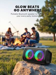 Kinglucky 无线扬声器、大型扬声器、立体声扬声器、低音炮、户外无线扬声器、便携式扬声器、蓝牙扬声器、派对迪斯科灯、TWS、AUX、MIC