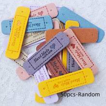 10/25/50 szt. Ręcznie robione metki na szydełku Ręcznie robione skórzane etykiety Skórzane metki na przedmioty ręcznie robione Zdobienie Dzianiny Akcesoria z otworem dla majsterkowiczów Szycie szydełkowej czapki - losowy kolor