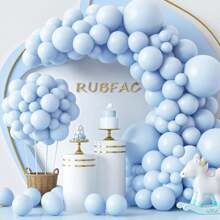 129 Stücke pastellblaue Ballons in verschiedenen Größen 18 12 10 5 Zoll für Girlanden und Bögen, hellblaue Ballons für Geburtstag, Baby-Dusche, Geschlechteroffenbarung, Ostern, Hochzeit, Party-Dekoration, Sommer-Geschenke, Stranddekor, Einschulung, Schul-Bedarf, Raumdekoration