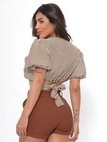 Women Shorts - Rust Brown - View 4