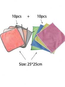 1pieza/3piezas/6piezas/10piezas Paños de plato, paños de plato de felpa de coral colgante para la limpieza de cocina, colores aleatorios, no adherente al aceite, paños de plato absorbentes de doble cara y gruesos, suministros de limpieza de cocina, regalos de boda, Día de la Madre