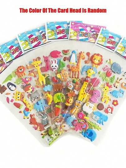 10/30/50pcs Mixed Cute 3D Cartoon Stickers, Reward Stickers, Bubble Stickers, Back To School Gifts