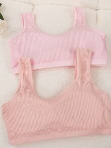 Corpiño para Adolescentes sin Varilla, Ropa Interior Infantil y Brasier para Niñas, Adecuado para Niñas de 8 a 14 Años en Desarrollo - Rosa vieja - Ver 2