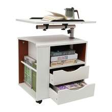 RibasuBB Multi-Functional Bookshelf With Adjustable Top, Universal Wheels, Wire Clip, And Book Stoppers - Modern Design For Home, Office, And School Use - White - View 9