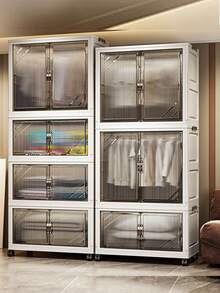 免安装收纳柜，简易衣柜家用衣物收纳柜，儿童塑料衣柜，可折叠储物柜 - 彩色 - 查看 3