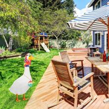 3 Pcs Hippie Porch Goose Outfit For 23''/ 17'' Plastic Lawn Goose Statue Costume 70s Tie Dye Rainbow Leopard Clothes Hippie Headband Necklace Sunglasses For Outdoor Patio Yard Lawn