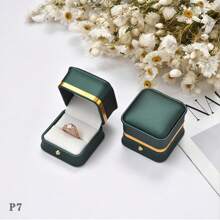 1 Stück Luxus Geschenkbox mit goldfarbenem Rand, für Ringe, Anhänger, Armbänder, Halsketten und Perlen