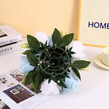 Bola de flores artificiales barata, base de malla verde de plástico, centros de mesa de seda para decoración de bodas, fiestas, camino de flores, ramos de flores - 7 - Ver 5
