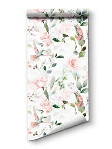 17,7in*78,7in*1pc / 17,7in*118,1in*1pc Roze Bloemen Plant Behang, Peel En Stick Waterdicht Gerenoveerd Blad Behang, Verwijderbare Mooie Vogel Muursticker, Woondecoratie, Muurkunst, Muurdecoratie, Renovatie Stickers Peel Wandpanelen, Behang, Behang, Lente Decoratie Artikelen Verfris Uw Huis, Festival Decoratie Stickers Geschenken Verjaardag Afstuderen