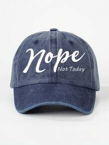 1pc Printed "NOPE" Adjustable Washed Baseball Cap, Adult Size, Casual Sun Protection Hat Suitable For Spring Autumn Travel, Versatile Youth Y2K Style Sun Hat - Baseball Cap - View 4