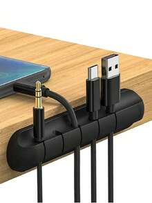 桌面数据线固定夹、电线整理器、电缆管理、电缆整理夹电线固定器、桌面电缆整理器电线固定器、充电线固定器电线夹、床头柜电线整理器电线管理线夹、USB 线/电源线/电线自粘式电缆管理、汽车和办公桌、家庭和办公室、充电配件线、鼠标线、PC- 橡胶粘线钩适合家庭、隔间、汽车、办公桌配件 - 彩色 - 查看 1