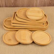 Multi Bamboo Tray Wood Saucer Flower Pot Tray Cup Pad Coaster Plate For Kitchen Decorative Plate Creative Coaster Coffee Cup Mat