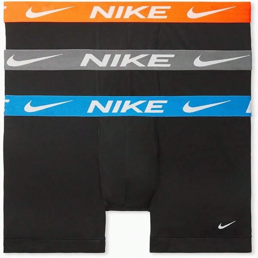 Men's Essential Dri-Fit Essential Micro Boxer Brief, 3pk, - 黑色/照片藍色/冷灰色/全橙色 - 查看 1