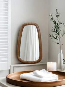 1pc Antique-Style Asymmetrical Mirror For Wall, Bathroom, Living Room, Bedroom, Home Decor, Makeup And Dressing Mirror, Multi-Functional Makeup Mirror And Dressing Mirror, Wall-Mounted Makeup Mirror Back To School