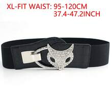 Plus Size Elastic Belt With Rhinestone Decoration For Women, Suitable For Dress/Coat, 1pc Halloween Valentine's Day Valentines