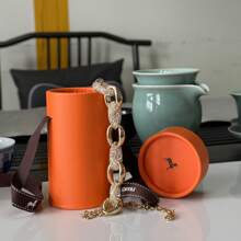 1/2/5/10pcs Orange Cylindrical Gift Box Measuring 3.14*2.16 Inches, Decorative Luxury Gift Boxes, Made Of Paper, Are Designed For Storing Valuable Items Such As Watches, Necklaces