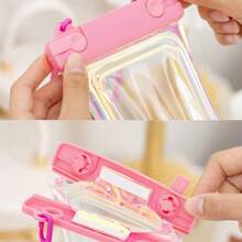 1 pièce Sac de téléphone étanche à l'épreuve des chutes avec airbag laser. Sac de téléphone étanche pour la plongée, la natation et les activités de plein air. Étui de téléphone tactile transparent. Accessoires de plage, accessoires de voyage, essentiels de plage, flotteur de piscine
