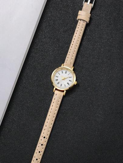 1pc Elegante Minimalist Small Dial Quartz Wrist Watch, Chic (Watch Box Not Included) view 6