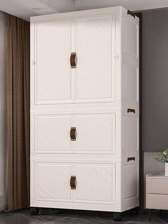 No Assembly Required Baby Simple Wardrobe, Children Clothes Storage Cabinet, Infant Plastic Closet, Bedroom Organizer