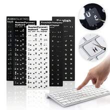 1Pc Wear-Resistant Keyboard Stickers Spanish/English/Russian/Deutsch/Arabic/Italian/Japanese Letter Replacement For Laptop PC
