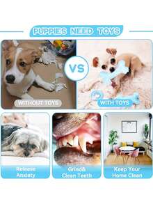 1 套宠物咀嚼玩具，狗玩具套装，适用于中小型犬，耐用的 TPR 材料，带有吱吱作响的咀嚼玩具，互动训练玩具套件，促进狗狗健康