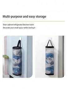 1/2pcs Garbage Bag Storage Hanging Bag, Wall-Mounted Drawstring Shoe Storage Bag, Kitchen Plastic Bag Organizer, Woven Mesh Bag,Plastic Bag Holder With Hanging Net Storage And School Supplies School Accessories Back To School University Students Organizer